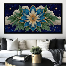 Celestial Lotus Under Cosmic Stars - NicheCanvas