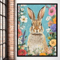 Charming Bunny Among Blossoms - NicheCanvas