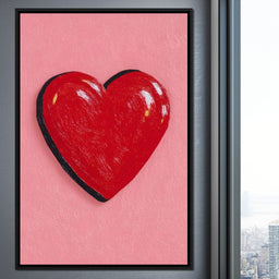 Glossy Red Heart Pop  - NicheCanvas