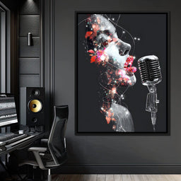 Cosmic Vocalist Neon Kiss - NicheCanvas