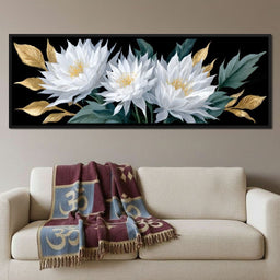 White Lotus Gold Leaf Bouquet - NicheCanvas