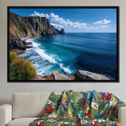 Wild Sea Cliffs Panorama - NicheCanvas