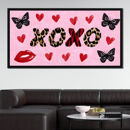 Wild Love XOXO Leopard Hearts - NicheCanvas