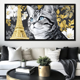 Feline Elegance Parisian Dreams - NicheCanvas