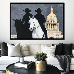 Cowboy Shadows Capitol Vigil - NicheCanvas