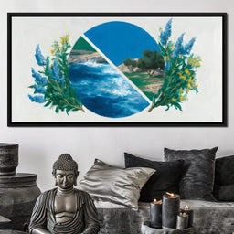 Mediterranean Sea and Olive Grove - NicheCanvas