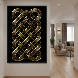 Ancient Norse Gold Metal Interlace - NicheCanvas