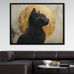 Golden Feline Aura Portrait - NicheCanvas