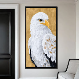 Majestic Eagle Gaze on Gold - NicheCanvas