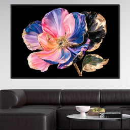 Gilded Petals Unfolding Into Night - NicheCanvas