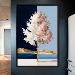 Golden Blossom Day Night Fusion - NicheCanvas