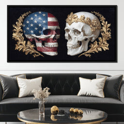 Patriotic Skulls Regal Duel - NicheCanvas