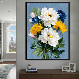 Blue Garden Peony Bouquet - NicheCanvas