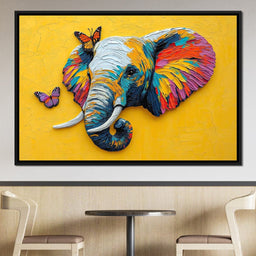 Elephant Harmony with Butterflies - NicheCanvas