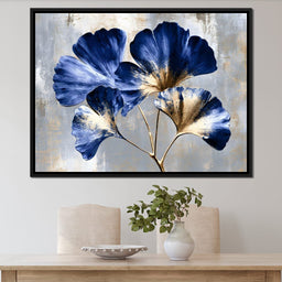 Gilded Ginkgo Leaves Under Moonlight - NicheCanvas