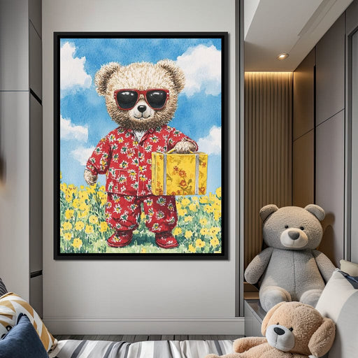 Sunlit Adventure with Teddy Canvas Print
