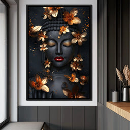 Radiant Floral Buddha Tranquility - NicheCanvas