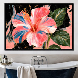 Fossilized Petals Upon Dark Stone - NicheCanvas