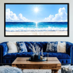 Endless Horizon Sunlit Beach - NicheCanvas