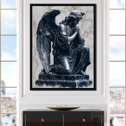 Midnight Marble Angel Prayer - NicheCanvas