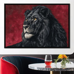 Midnight King Black Lion Portrait - NicheCanvas