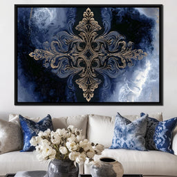 Gilded Blue Reverie - NicheCanvas