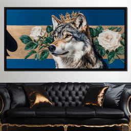 Golden Crowned Wolf Majesty - NicheCanvas