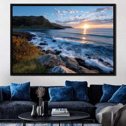 Golden Coastline Sunrise Tide - NicheCanvas