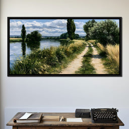 Walking Towards The Summer Riverbank - NicheCanvas