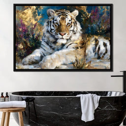 Golden White Tiger Reverie - NicheCanvas