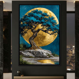 Golden Moonlit Tree Reverie - NicheCanvas