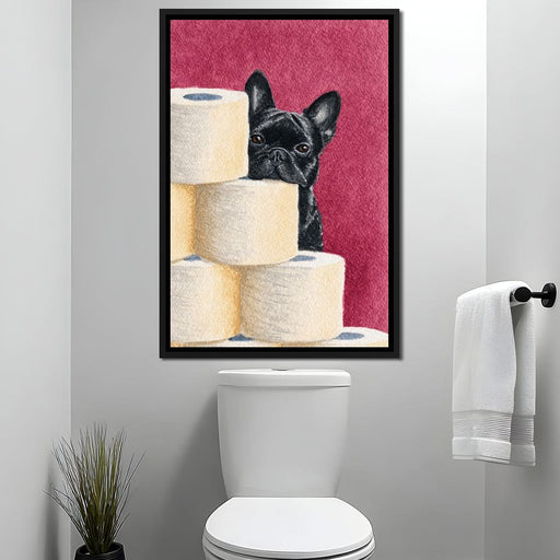 French Bulldog Peekaboo Rolls Canvas Print