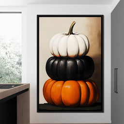 Stacked Pumpkins Harvest Trio - NicheCanvas