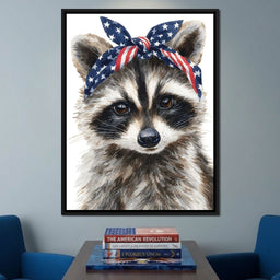 Patriotic Bandana Raccoon - NicheCanvas