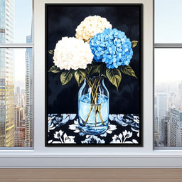 Hydrangea Dream in Glass Vase - NicheCanvas