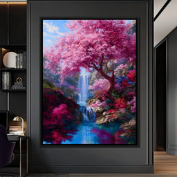 Cherry Cascade Dream Valley - NicheCanvas