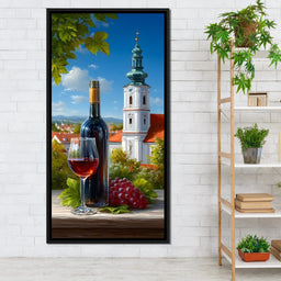 Sunlit Courtyard & Wine Cup - NicheCanvas