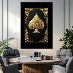 Golden Elegance Spade Design - NicheCanvas