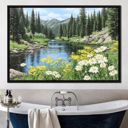 Alpine River Wildflower Glow - NicheCanvas