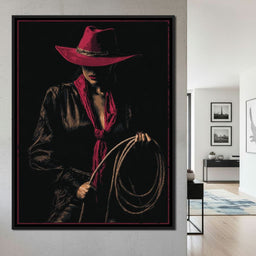Midnight Cowgirl Red Hat - NicheCanvas