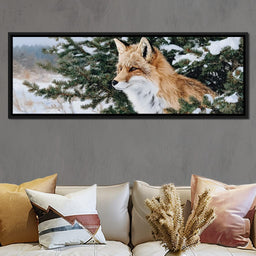 Winter Red Fox Pine Watcher - NicheCanvas