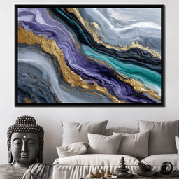 Gilded Riverstone Flow - NicheCanvas