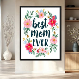 Best Mom Ever Floral Wreath - NicheCanvas