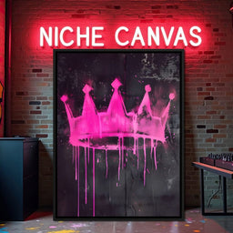 Pink Crown Graffiti - NicheCanvas