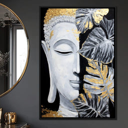 Golden Lotus Buddha Portrait - NicheCanvas