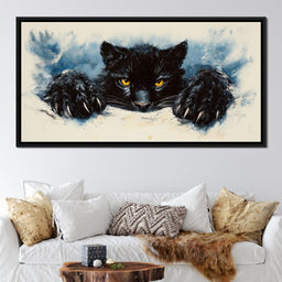 Black Feline on the Prowl - NicheCanvas