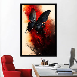 Butterfly on Fiery Backdrop - NicheCanvas