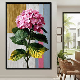 Pink Hydrangea Garden Glow - NicheCanvas