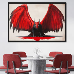 Fiery Wings Shadowed Sentinel - NicheCanvas