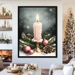 Winter Candlelight Glow - NicheCanvas